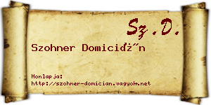 Szohner Domicián névjegykártya